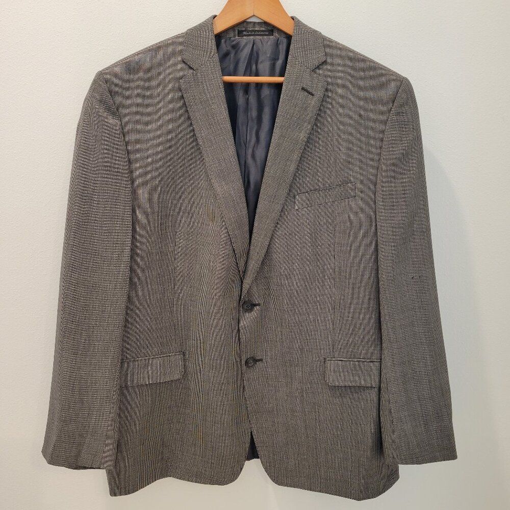CALVIN KLEIN Men's Sport Coat Jacket Blazer ~ 100% Wool ~ Charcoal ~ 46R